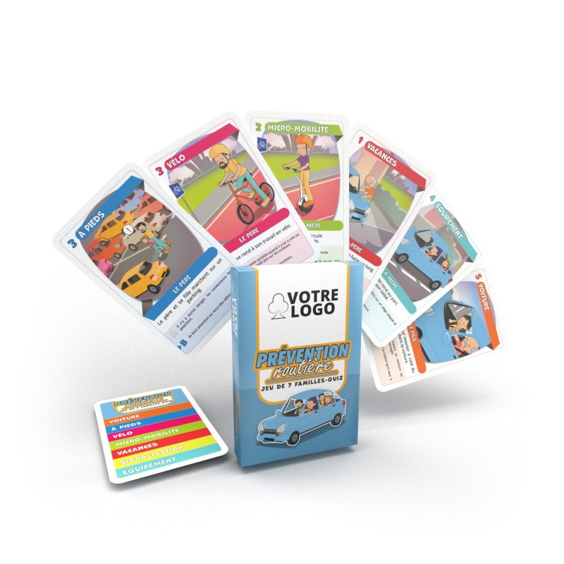 Jeux de 7 familles personnalisables - Différents thèmes Prévention routière quiz
